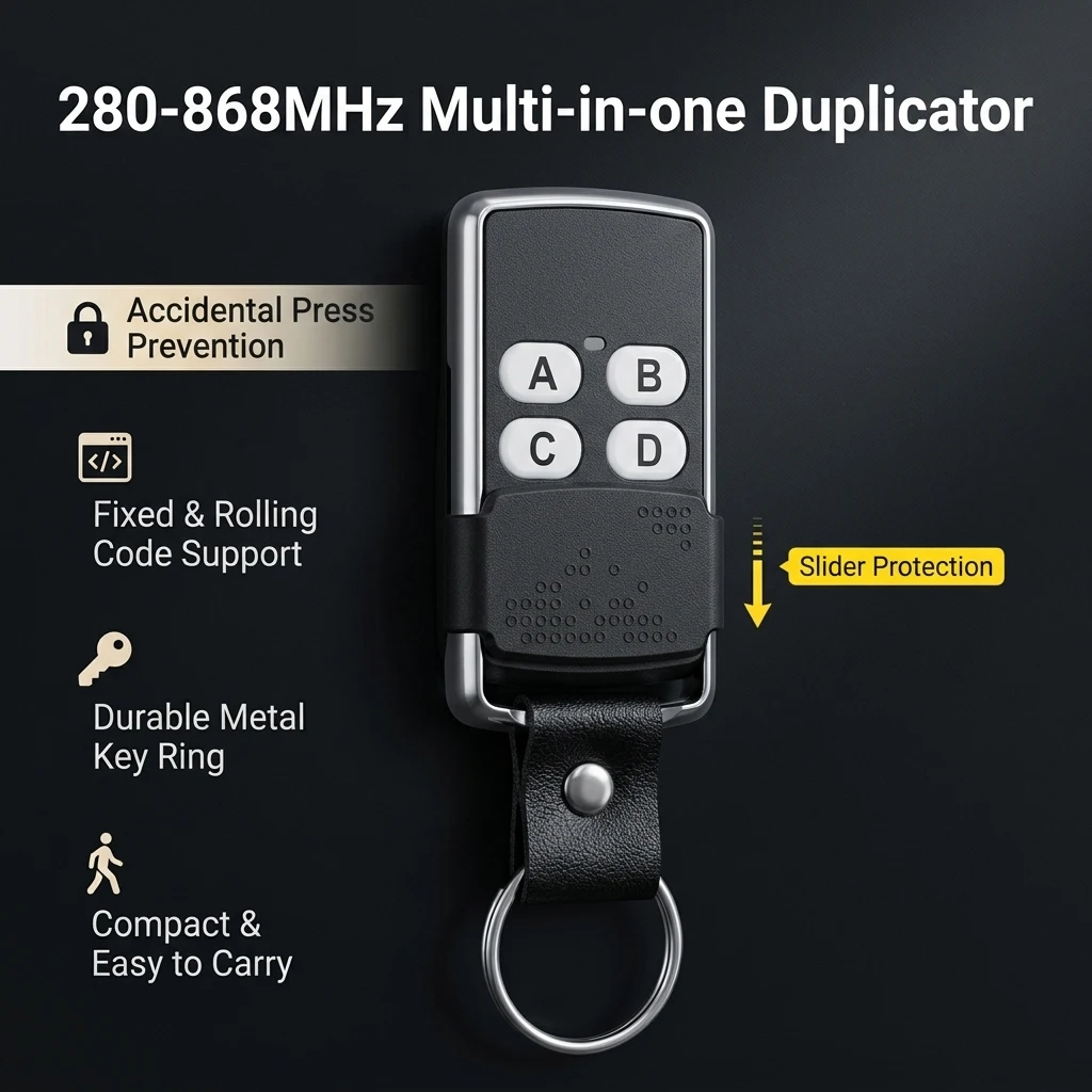 Button Protection RF Clone Remote Control 280-868MHz Universal Duplicator for Fixed&Rolling Code Garage Gate Opener Strong Copy