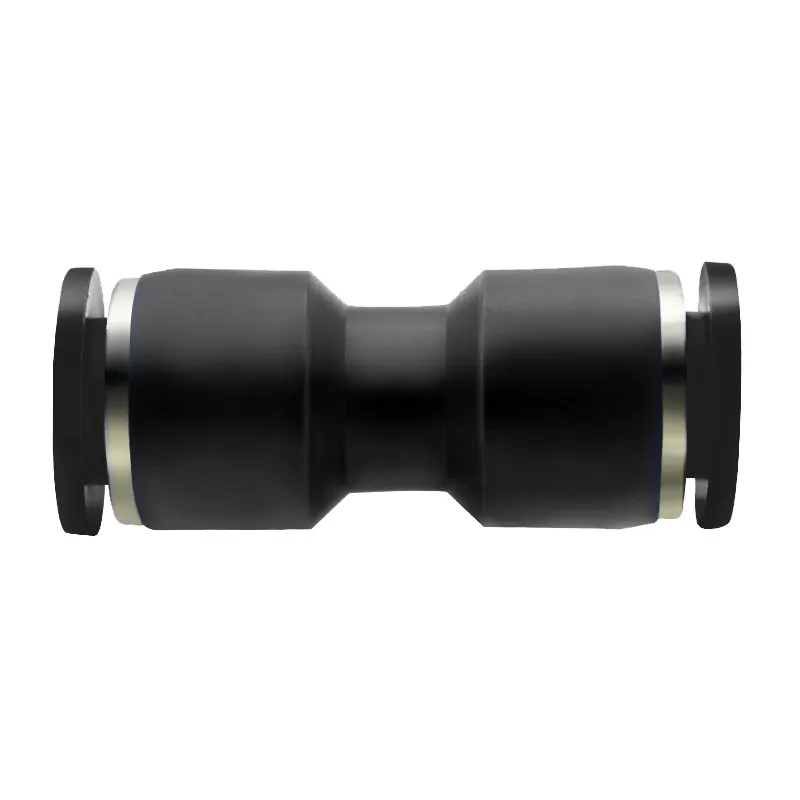 OD 4 6 8 10mm Air Tube PU Black Plastic Pneumatic Quick Coupling Push In-line Water Air Hose Air Compressor Connector