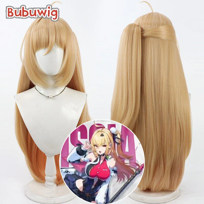 Bubuwig Synthetic Hair Cissia Cosplay Wigs Game Zenless Zone Zero Cissia 80cm Long Straight Blonde Ponytail Wig Heat Resistant