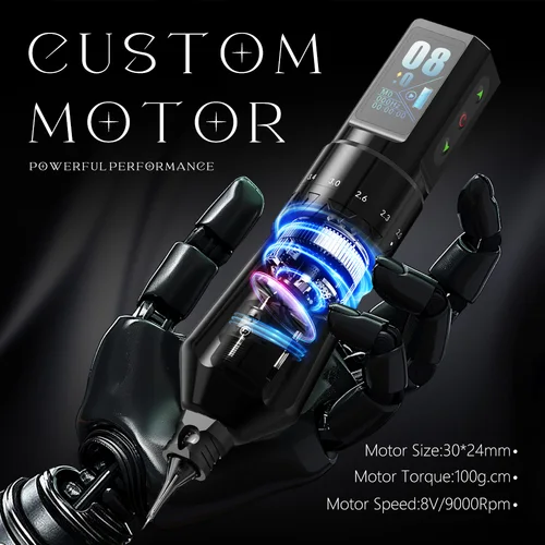 Imagen 2 del producto XNET Talos-Kit de pluma para máquina de tatuaje inalámbrica, 2,0-4,2mm, pluma de tatuaje de puntería de trazo ajustable con 20 piezas de agujas mixtas para tatuaje