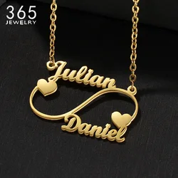 Nieuwe Aankomst Infinity Hart Stijl Custom Ketting Dubbele Namen Model Gepersonaliseerde Kettingen Hot Selling Voor Vrouwen Cadeau Sieraden