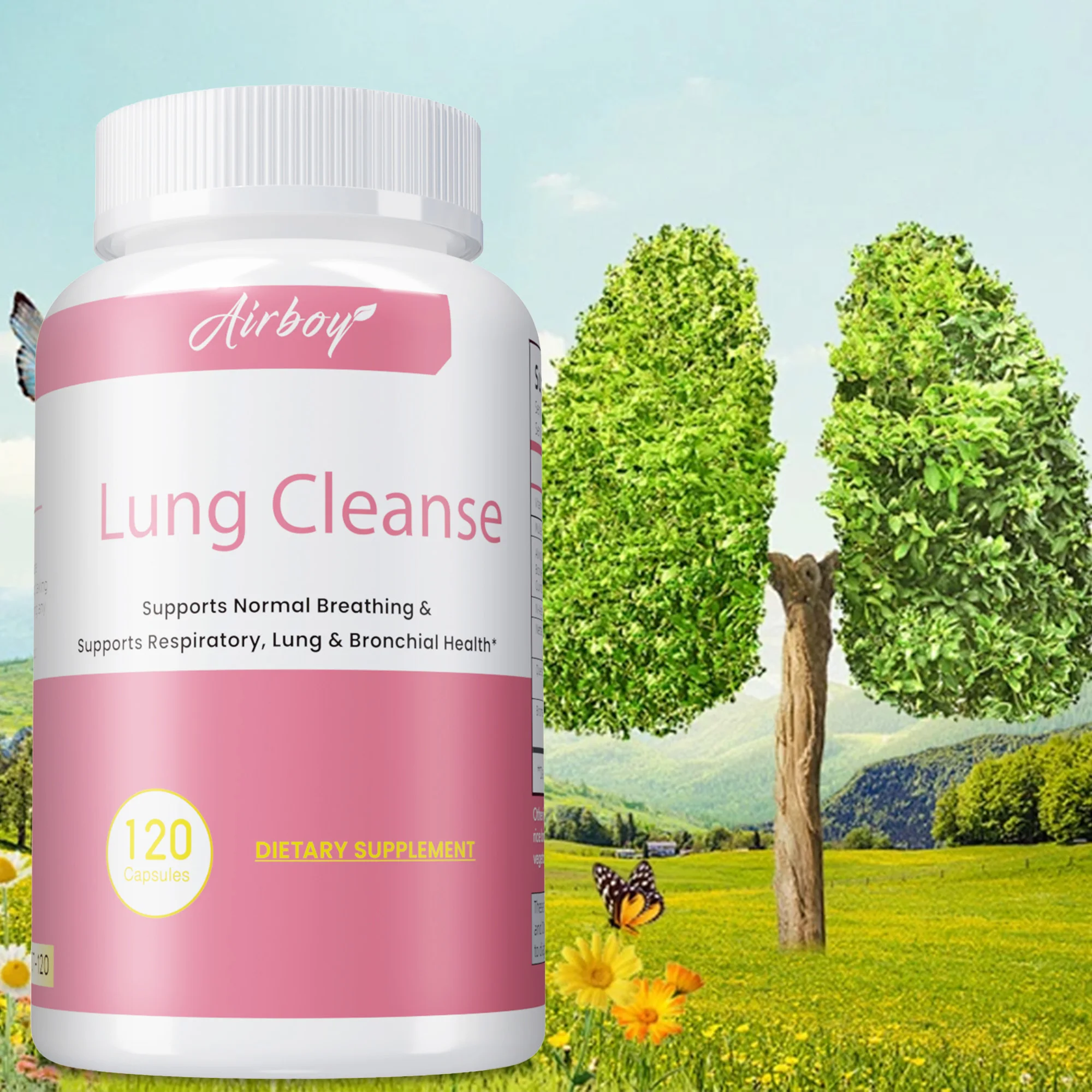 Lung Cleanse Supplement - Mullein Leaf, Quercetin - Supports Lung and Respiratory Health - 120 Capsules