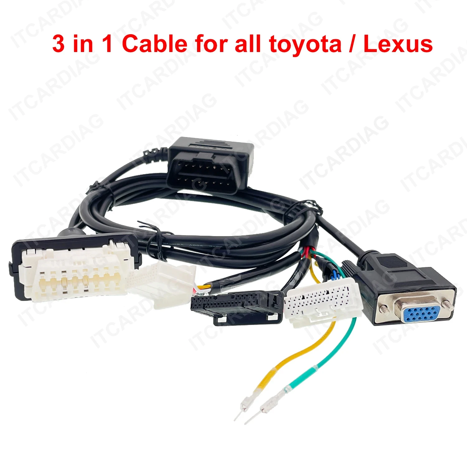 3 In 1 TOY30 Cable for Toyota Lexus 4A 8A BA Connector Smart Key Cable 16pin OBD Cable for Autel OBDSTAR K518 Xhorse Key Tool