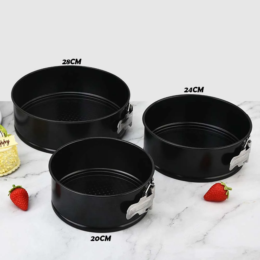 TRES PIEZAS. Moldes de acero inoxidable para pastel. 20, 24 y 28 cm Moldes desmontables. Molde circular desmontable antiadherente. Molde de tarta, panque, pastel, cheessecake. Postres