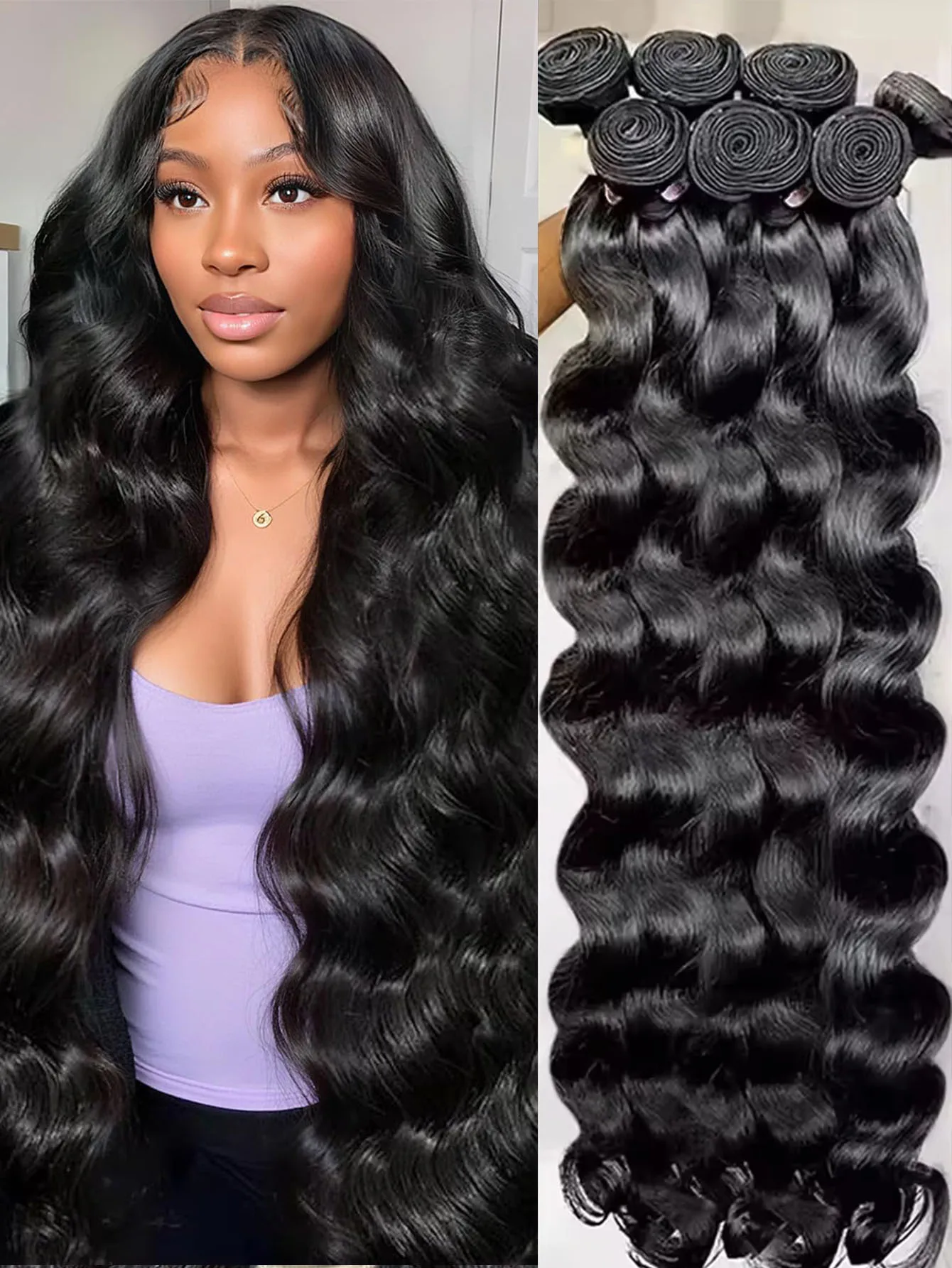 

Натуральные бразильские волосы Remy, 40 дюймов, волнистые, 3-4 пучка, двойной вытяжки, 100% человеческие волосы для наращивания