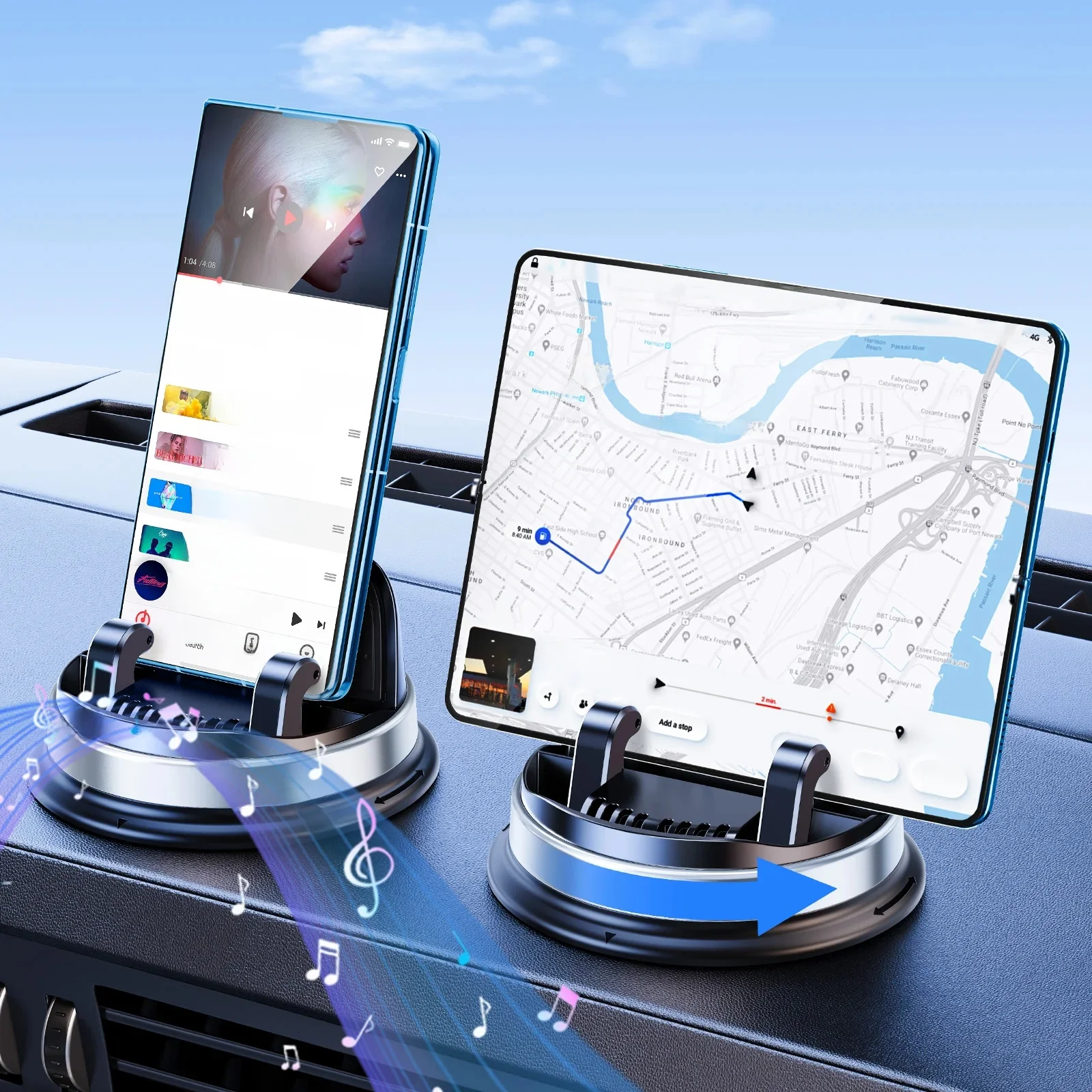 Uchwyt samochodowy Oatsbasf na telefon do obsługi jednoręcznej na desce rozdzielczej 360 °   Obrotowy uchwyt do nawigacji samochodowej dla iPhone Samsung Z Fold 6 5 — zdjęcie produktu 7