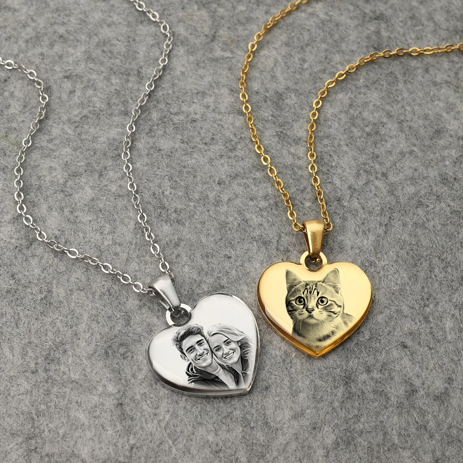 Colar de imagem personalizado para mulheres, foto personalizada, amor, coração, projeção, pingente,
