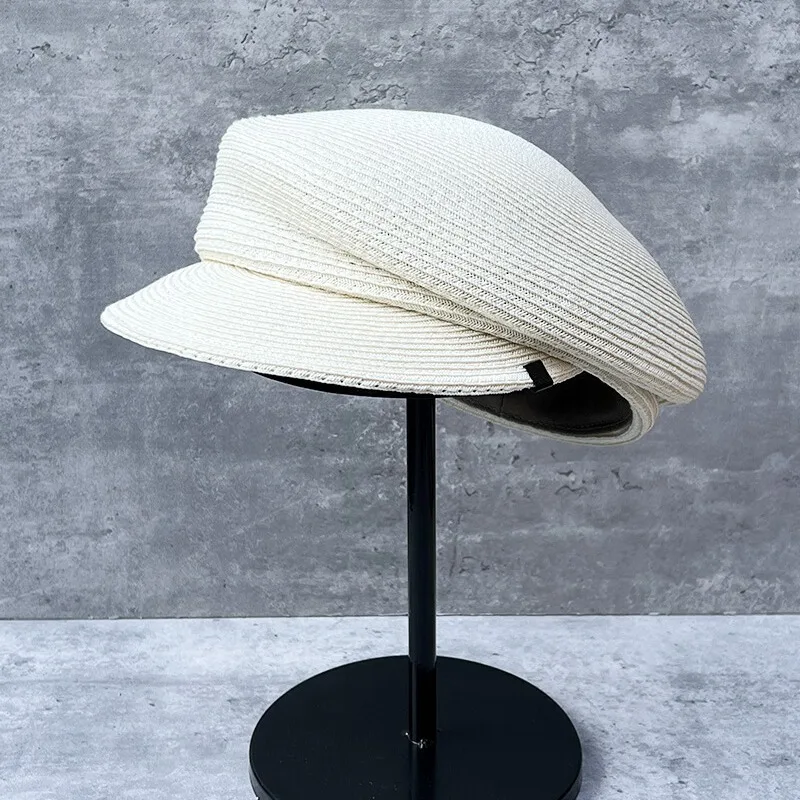 New Style Women Summer Hats Newsboy Cap Ladies Straw Hat Sloping Brim Visor Cap Cabbie Beret Girls Paperboy Cap