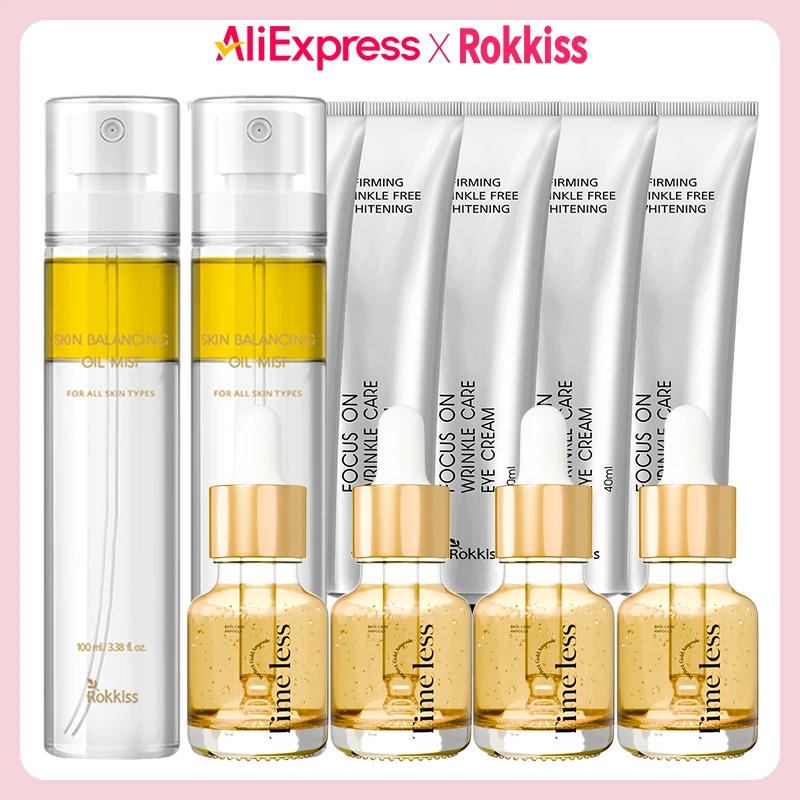 록키스 스킨 밸런싱 오일 미스트 2개, 100ml+타임리스 퍼펙트 골드 앰플 4개 13ml, 1세트+포커스 온 링클 케어 아이크림 5개 40ml, 1세트