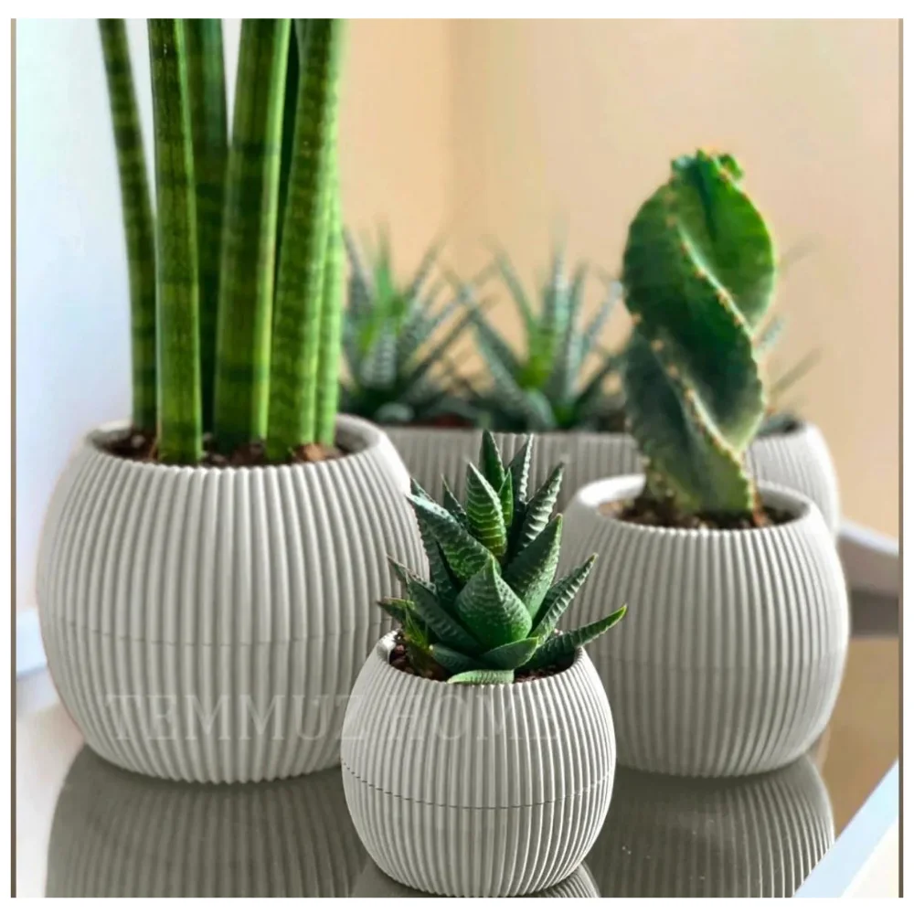 Decorative And Modern Concrete Ceramic Coral Flower Pot Set 5 Pieces Flower Basket Vase Decorative Home Accessories Garden Supp