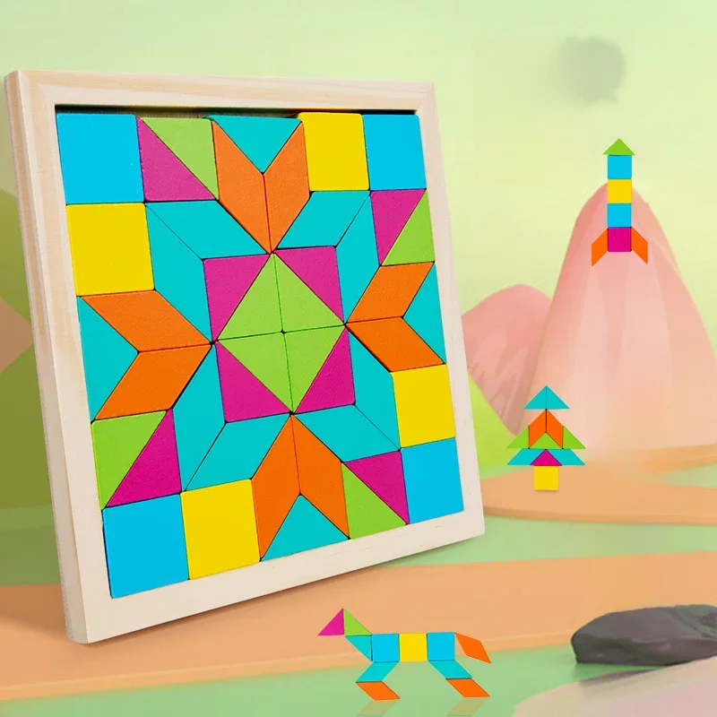 Puzzle en bois de formes géométriques pour tout-petits, jeu de société éducatif Montessori, apprentissage précoce