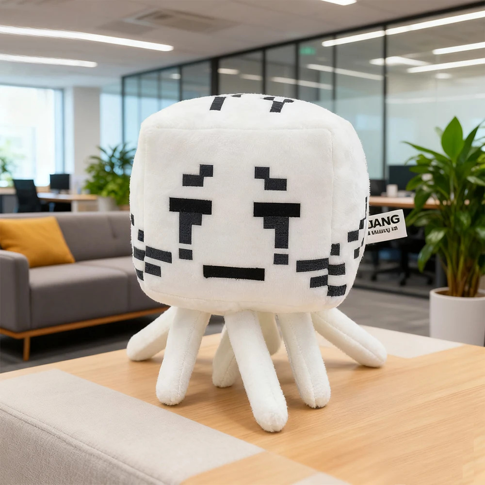 Pluszowa zabawka duch o długości 16 cm, urocza pluszowa lalka duch w stylu kreskówkowym z czarnymi oczami, prezent dla dzieci