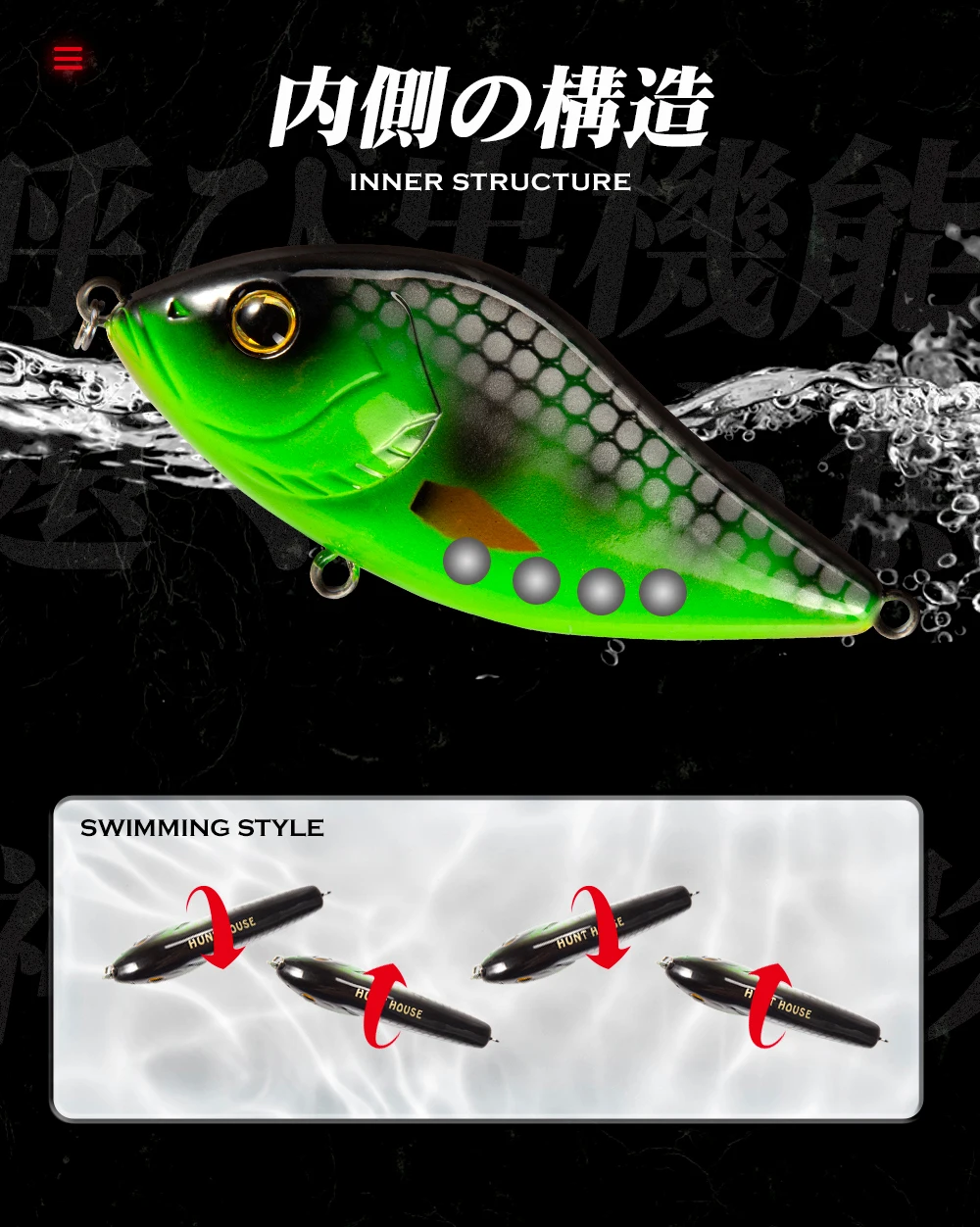Hunthouse Crankbaits Jerkbait Angelköder 7cm/18,8g Süßwasser Langsam Sinkend für Hecht Pesca Leurre Lautes Geräusch Lw130 – Detail 3