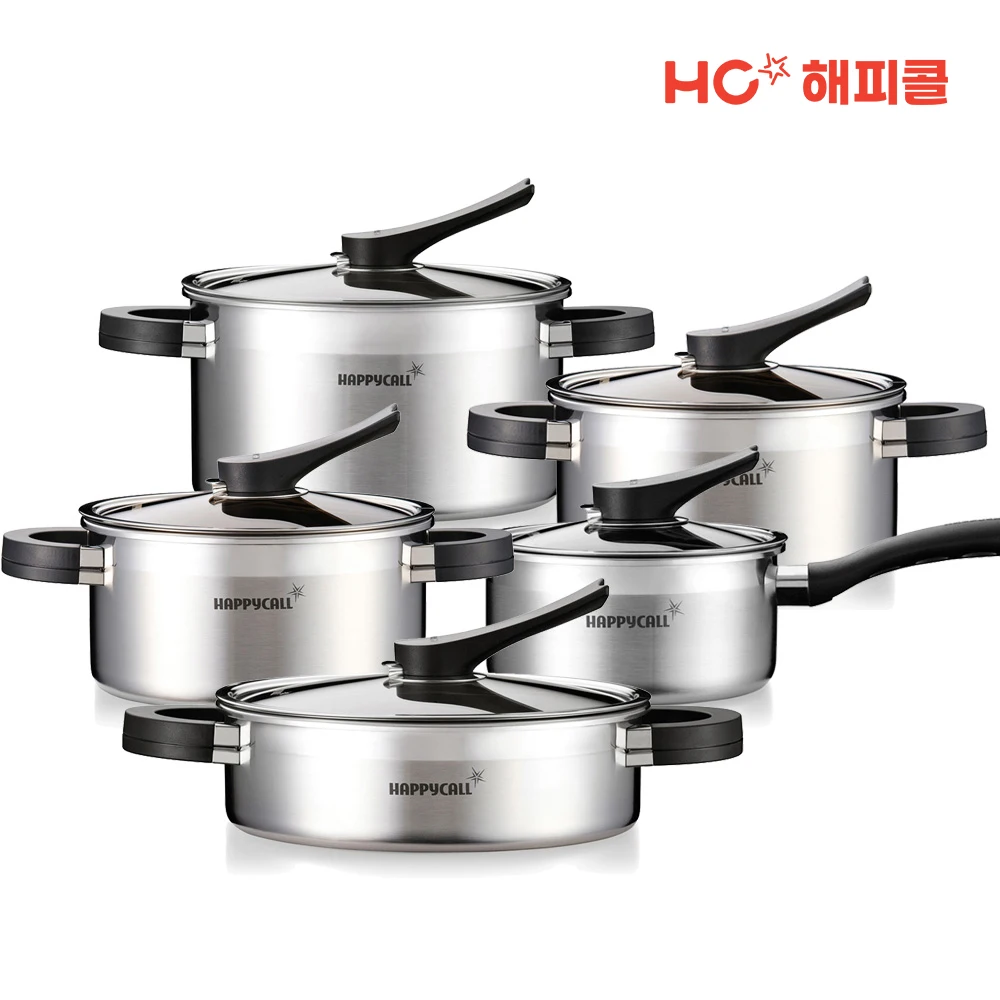 HC Happy Call Tall 3-heavy overflow-proof Sten Pot 5P Set