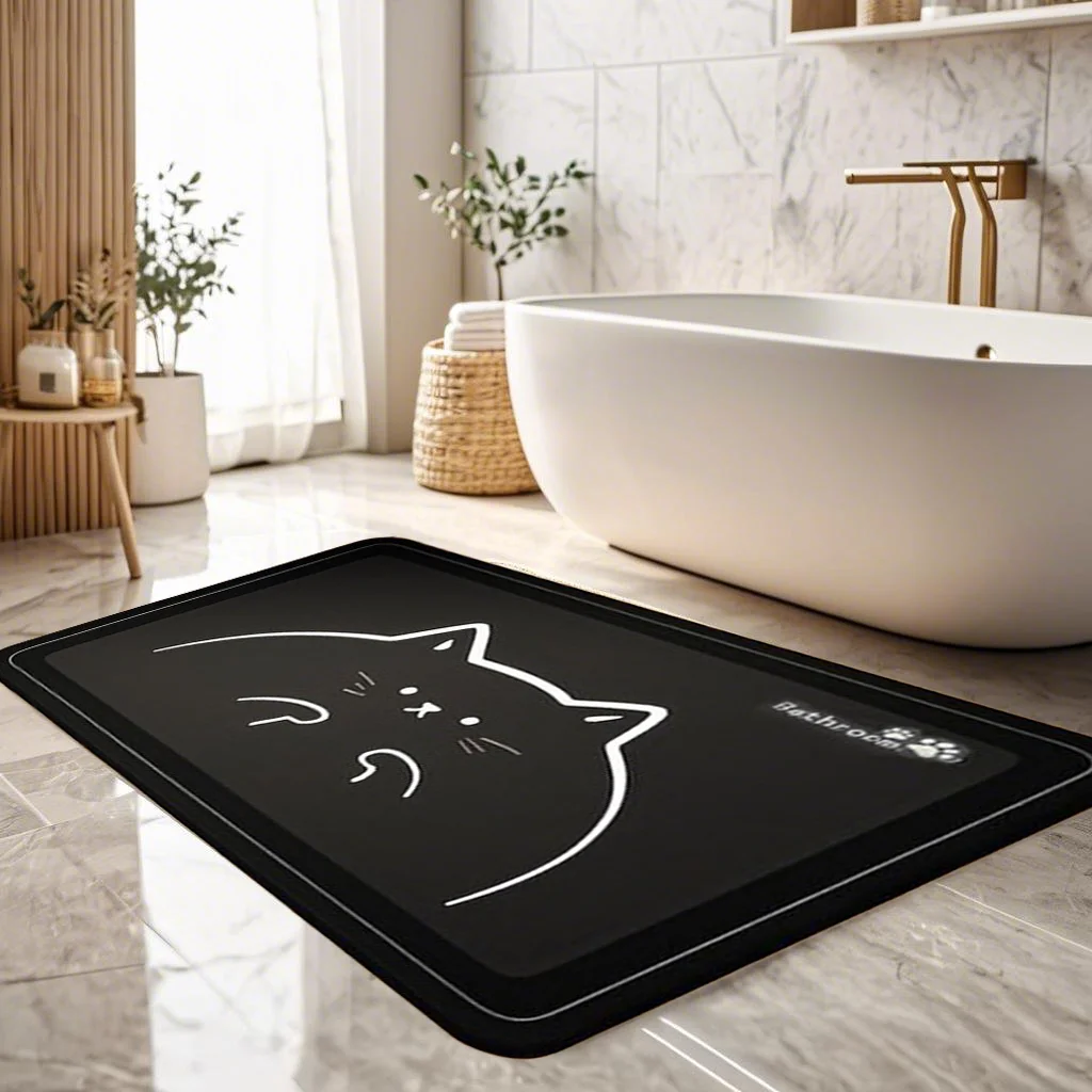 Anti-Rutsch-Bodenmatte für das Badezimmer, wasserabsorbierender und schnell trocknender Teppich, Futterunterlage für Haustiere, Pad für Kaffeemaschinen