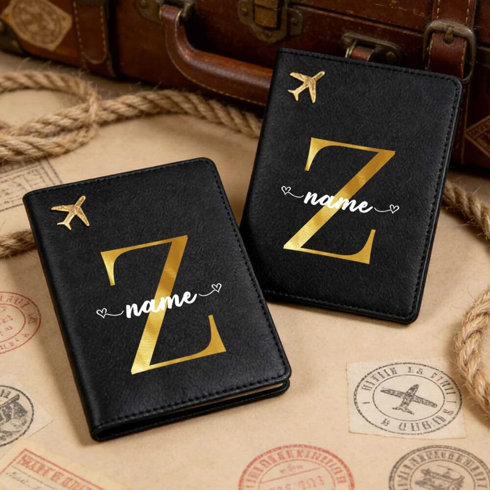 

1pc Customized Name Travel PU Passport Cover Passport Holder RFID Organizer Slim Wallet Coin Purse ID Card Case