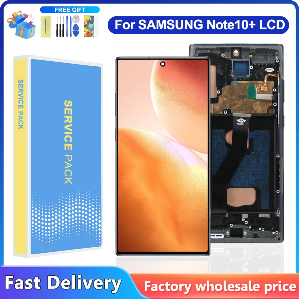 Tested With Frame For Samsung Note 10 Plus LCD N975 N975F SM-N975F Display Touch Screen Digitizer Assembly Replacement