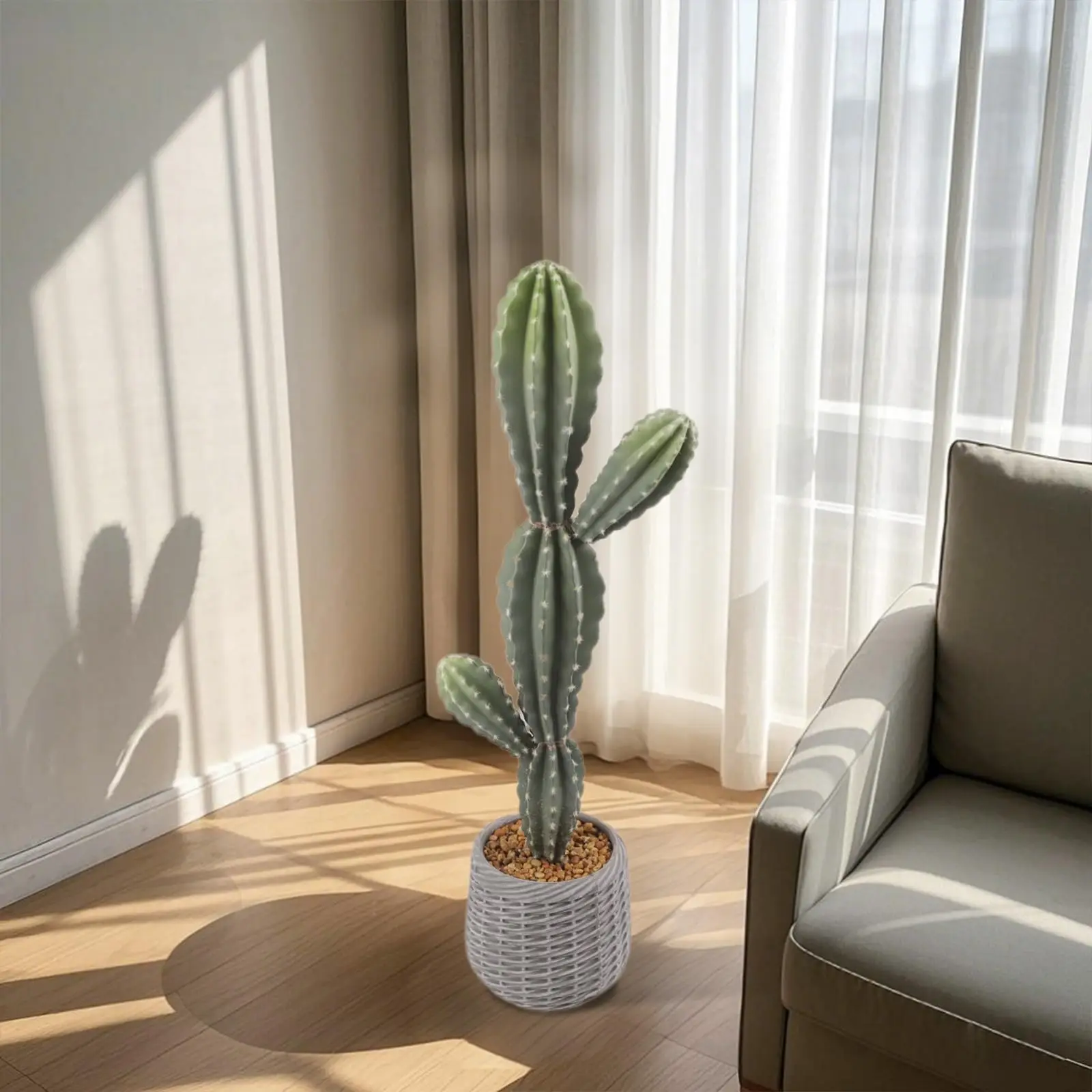 Cactus artificiel de 88 cm, grand cactus du désert artificiel en pot, plante artificielle réaliste en pot, décoration pour la maison, le jardin, le bureau, cadeaux de déménagement, E
