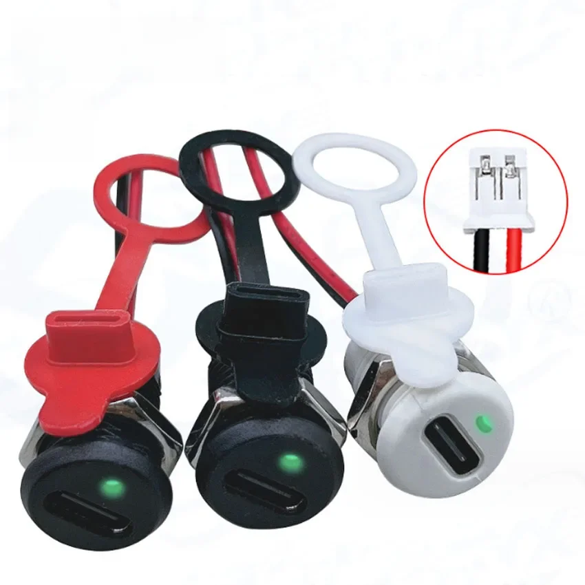 2-pinowe gniazdo ładowania wysokoprądowego lampy LED z nakrętką zatrzaskową TYPE-C żeńskie wodoodporne złącze żeńskie typu C Jack — zdjęcie 2