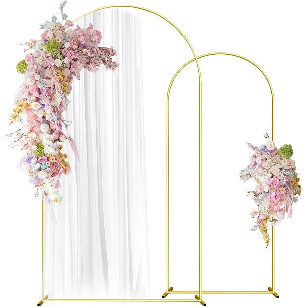 Metalen Gouden Bruiloft Boog Stand 1PCS 3.9FT 5.9FT 7.2FT Bruiloft Boog Frame Achtergrond Ceremonie Verjaardagsfeestje Baby Douche Decoraties - afbeelding 2