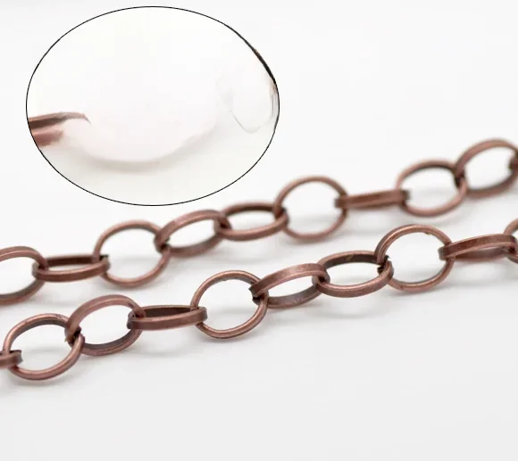 Piękne 4M miedziane ogniwa-otwarte łańcuchy ustalenia 8x6mm (B15276) — zdjęcie 2
