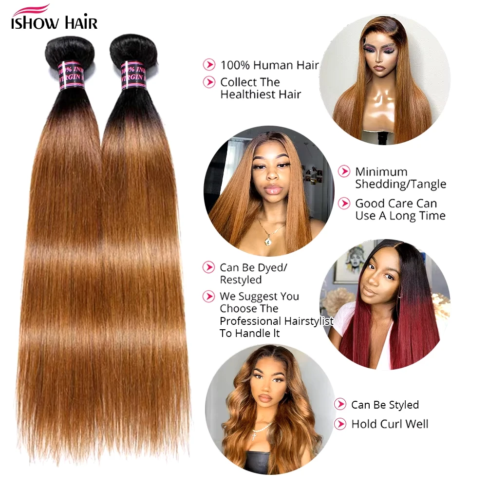 Mèches Brésiliennes Naturelles Remy Lisses avec Closure, Extensions de Cheveux Humains, 4x4, 1B 30