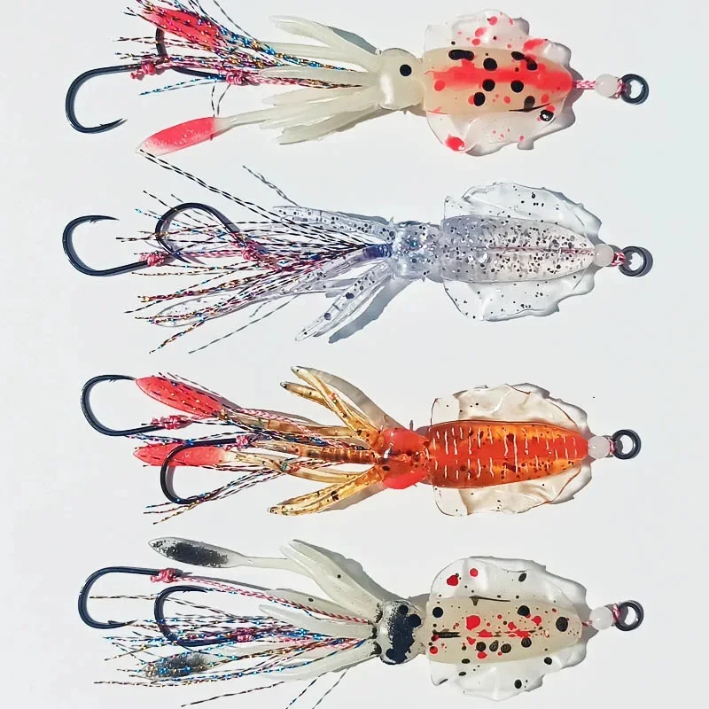 9cm/5.7g Miękka przynęta Kałamarnica Spódnice Przynęta wędkarska Ośmiornica Łódka Wędkarstwo morskie Guma PVC Sztuczna miękka przynęta Wędkarstwo Trolling Lure — zdjęcie 2