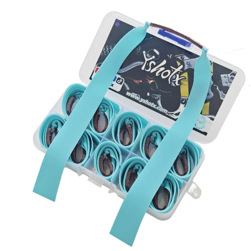 

Yshotx Glide Strike-A23 Slingshot Bands 10 pcs Flat Latex Rubber High Elastic Power for Hunting Catapult