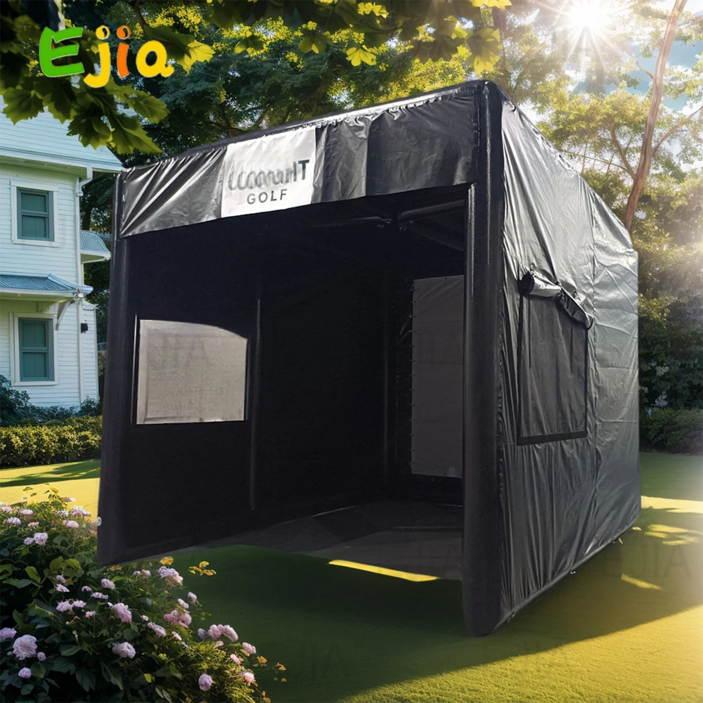 Hot 13x10FT Indoor/Outdoor Golf Practice Swing Portable Golf Simulator Enclosure  Shooting Tent &Screen for All Skill Levels