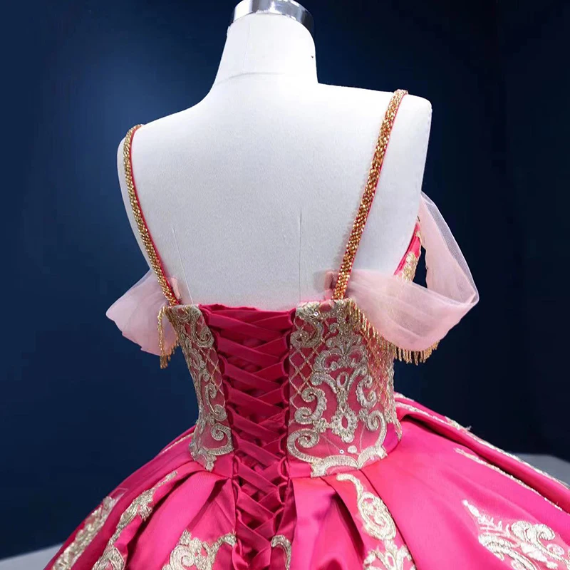 RSM67473 Appliques Arab Woman Party Dresses Evening Dresses Sweetheart Ruched Crystal Tiered Sequined Dresses For Women Party