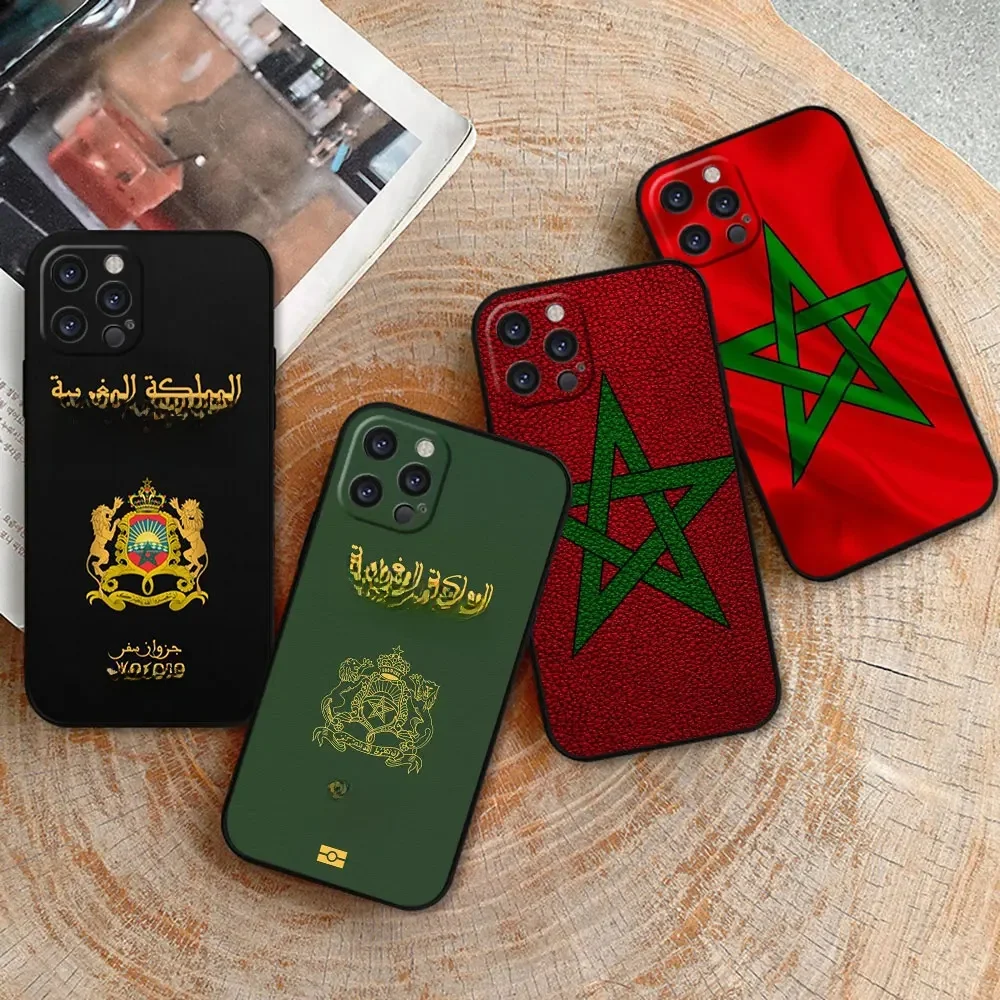 Coque de téléphone passeport drapeau marocain des marocains, étui arrière antichoc pour Apple iPhone 15 14 16 13 12 11 Pro Max Mini 8 7 XS XR SE