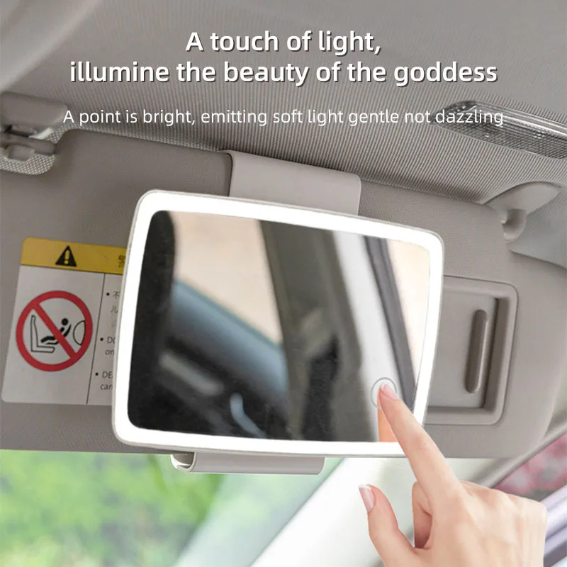 Car sun visor LED makeup mirror adjustable high-definition mirror with light car dressing mirror suitable for all models