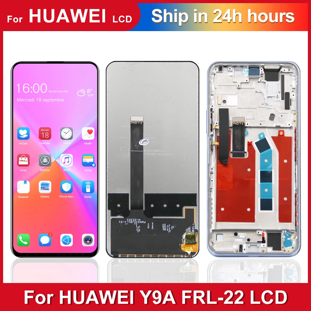 

6.63" Amoled For Huawei Y9A LCD Touch Screen Digitizer Assembly For Honor X10 5G Display FRL-L22 FRL-22 FRL-23 lcd With Frame