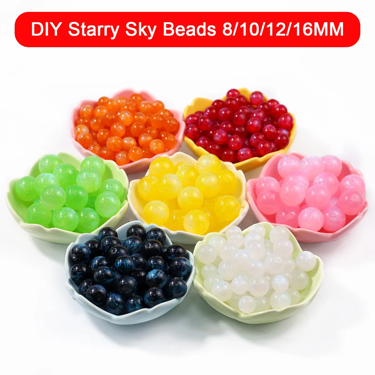 8-16mm Gradient Shiny Starry Star Bead Mehrfarbige Acryl Spacer Lose Perlen Für Schmuck Machen Armband DIY Schlüsselbund zubehör – Detail 1