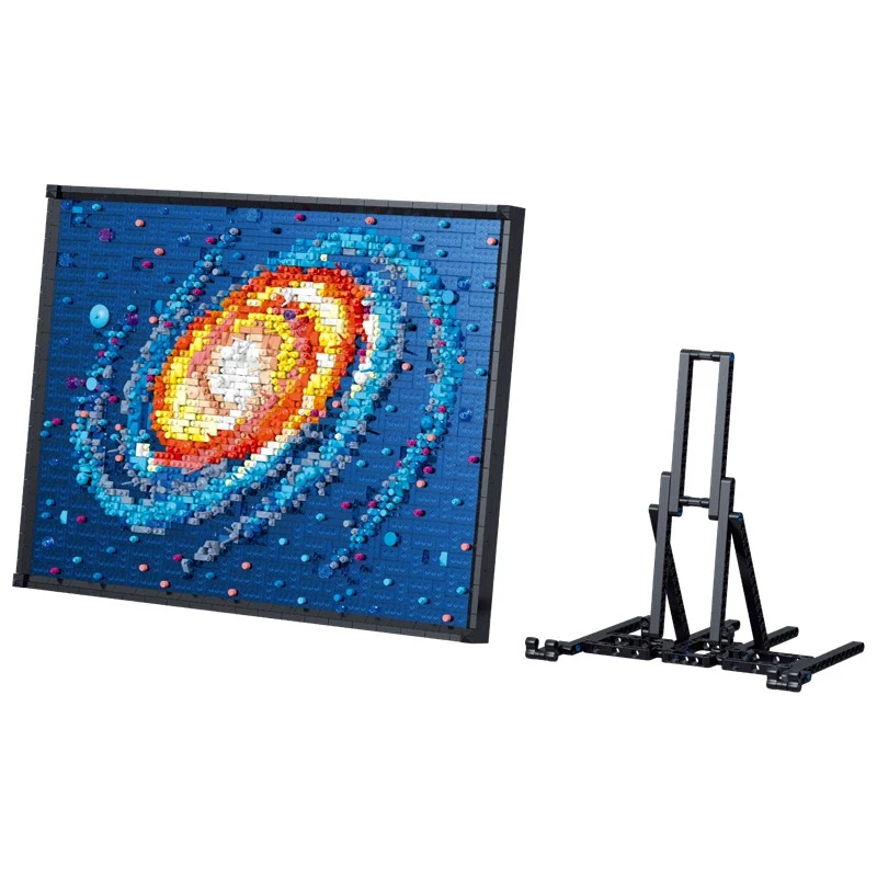 MOC 3D Pixel Art Milky Way Galaxy ภาพวาด Micro Mural Building Blocks Home Wall ตกแต่งมินิอิฐของเล่นเด็กผู้ใหญ่ของขวัญ