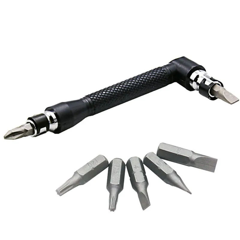 Dual Head L-shaped Mini Socket Wrench 1/4