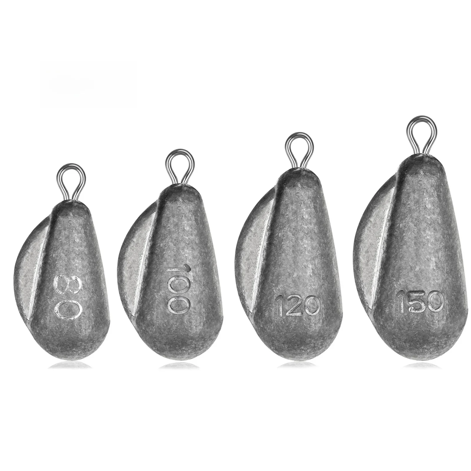 2 piĂšces 150g 120g 100g 80g 60g plombs de pĂȘche balle plomb plombs goutte tir poids avec anneau eau douce pĂȘche en mer plombs poids