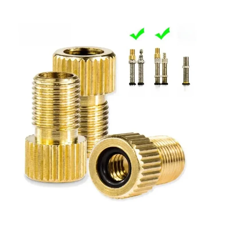 AliExpress 5PC F/V To A/V Valve Adapter Bike Value Converter Presta To Schrader Golden Bike Tire French Valve Adapter Bicycle Accessories