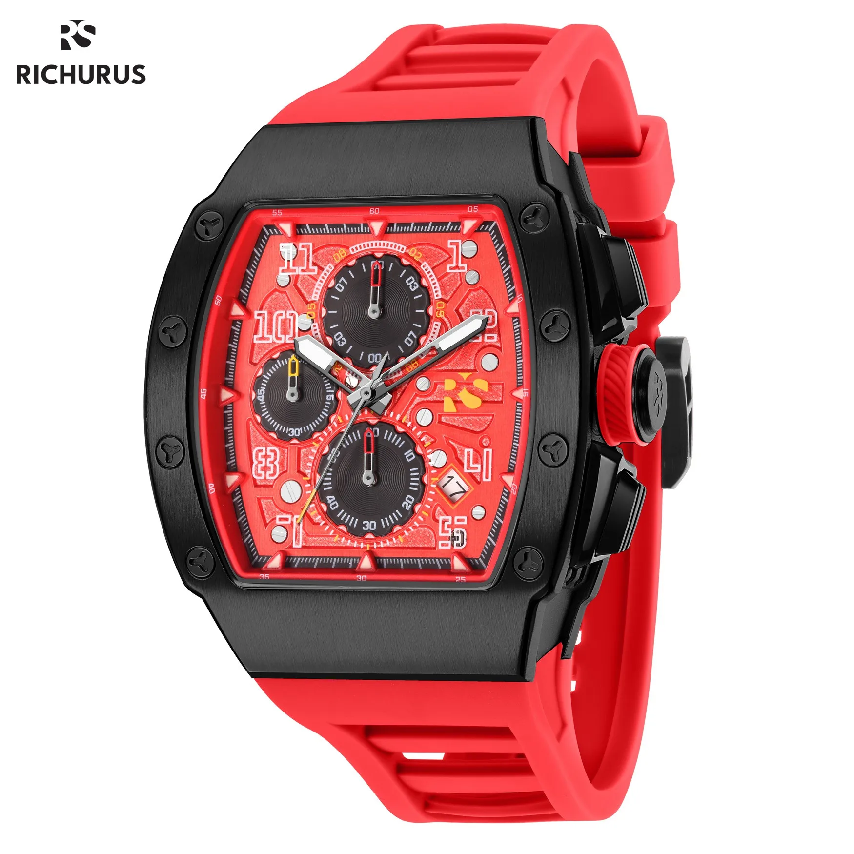 

Top Brand Luxury Men Sports Watches Silicone Chronograph Luminous Quartz Military Watch 3ATM Waterproof Wristwatch Date Clock