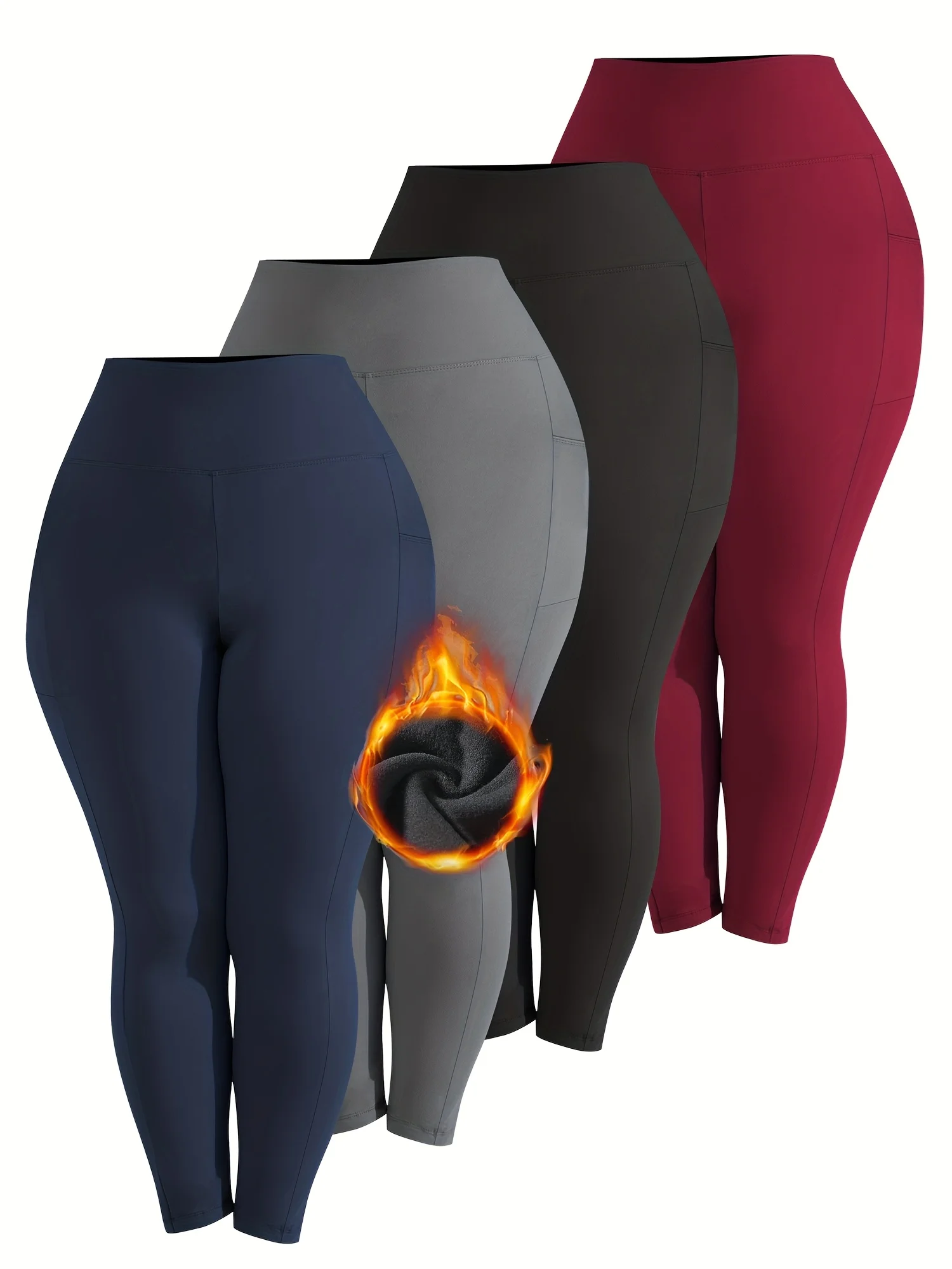 

Женские брюки для йоги из 4 комплектов, черные, красные, синие, серые, мягкие эластичные брюки с высокой талией для тренировок по йоге, фитнеса и повседневного повседневного использования, зима