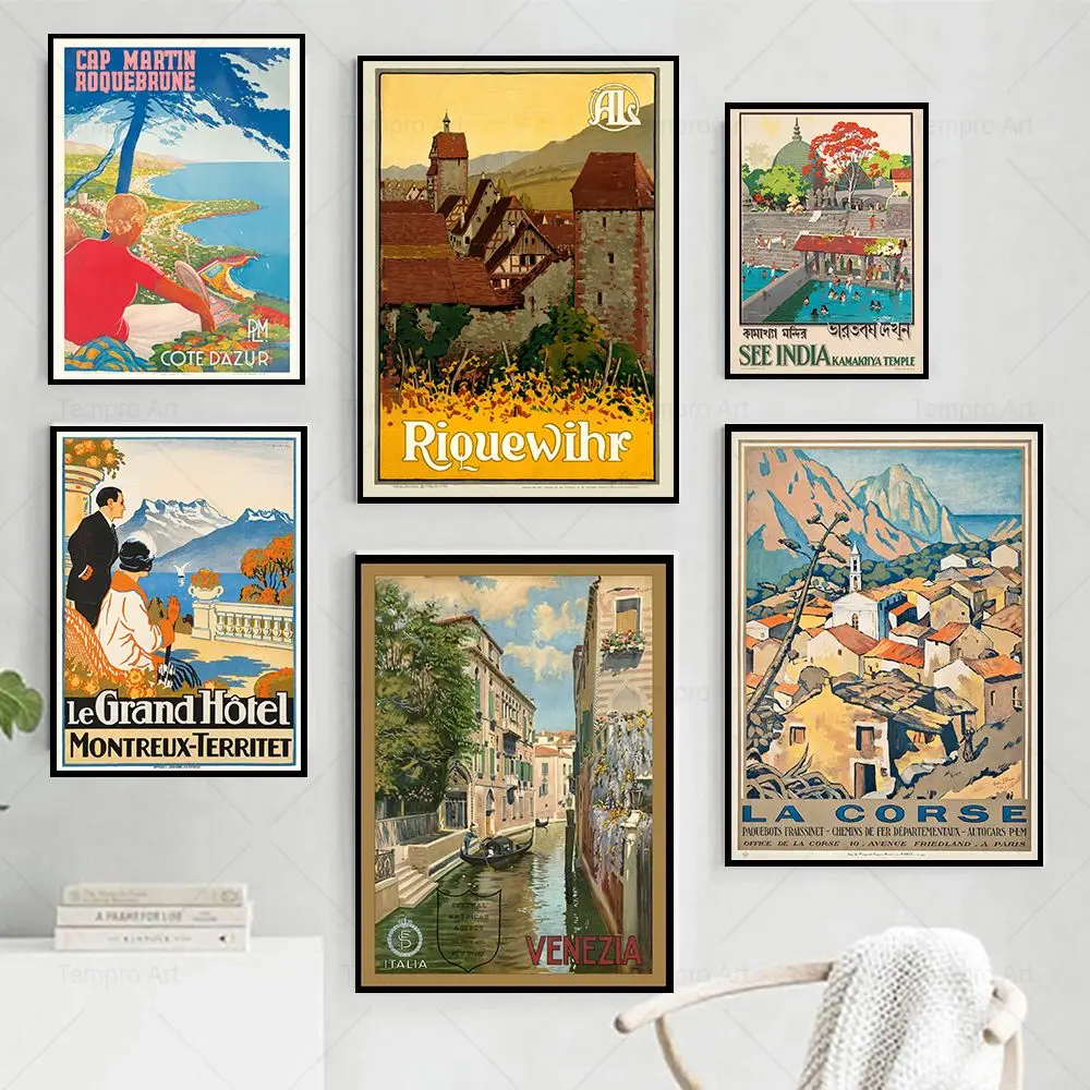 Vintage التزلج المشارك إيطاليا أستراليا المكسيك قماش اللوحة مدينة السفر طباعة الشمال جدار صورة فنية غرفة المعيشة ديكور المنزل
