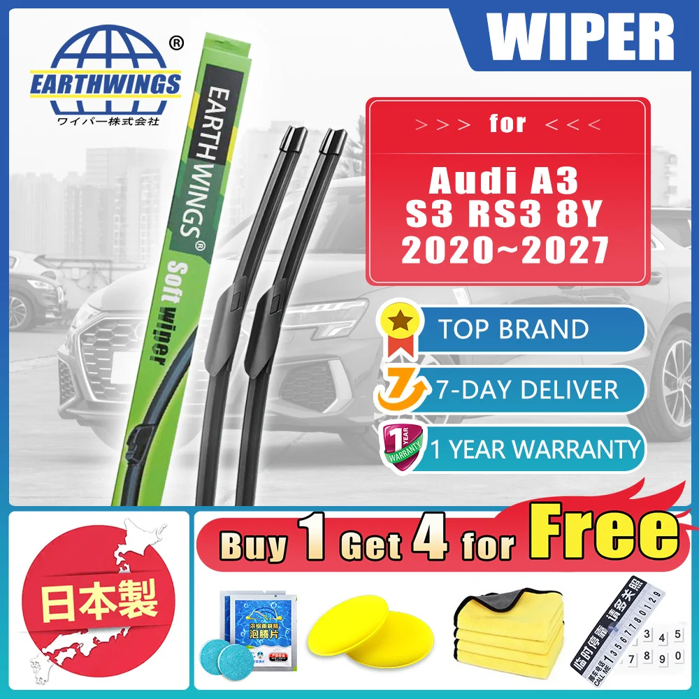 

For Audi A3 S3 RS3 8Y 2020 2021 2022 2023 2024~2027 Front Wiper Blades Brushes Windshield Windscreen Window Car Accessories Auto