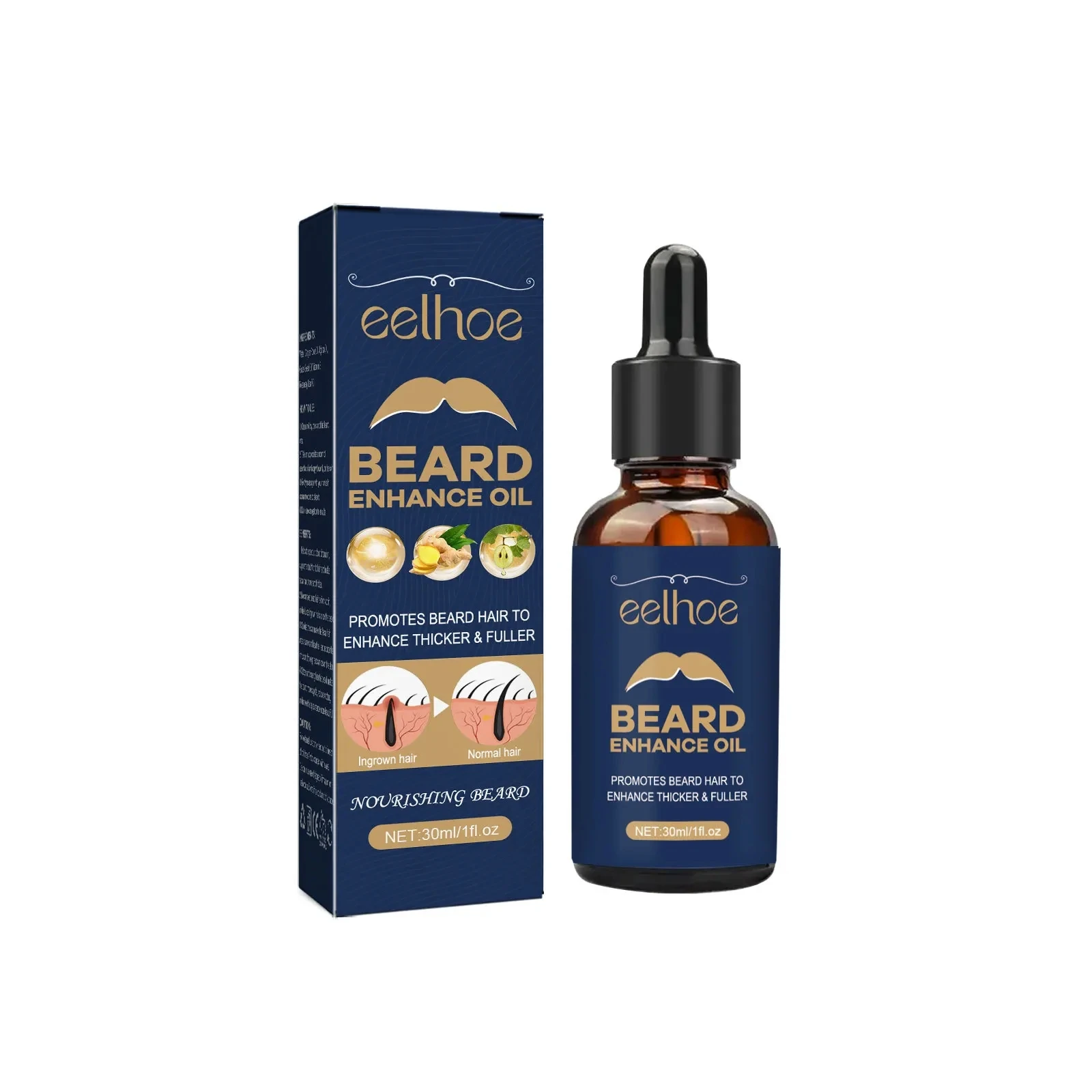 Beard Growth Oil Fast Grow Beard Anti Hair Loss Enhancer Thicker Strengthen Follicles Nourishing Moustache Beard Growth Fluid