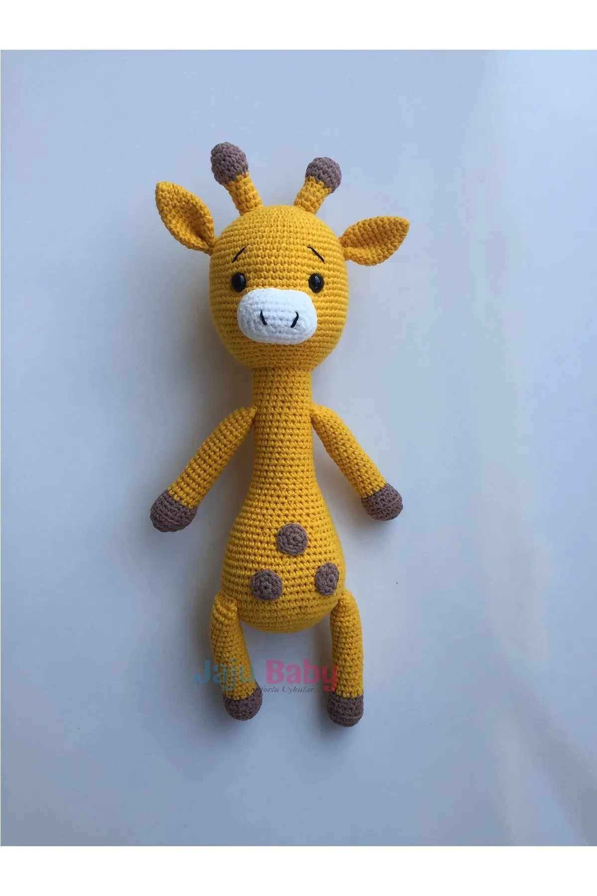 Handmade Amigurumi Giraffe 33 cm Rattle and Pacifier Chain Set of Three