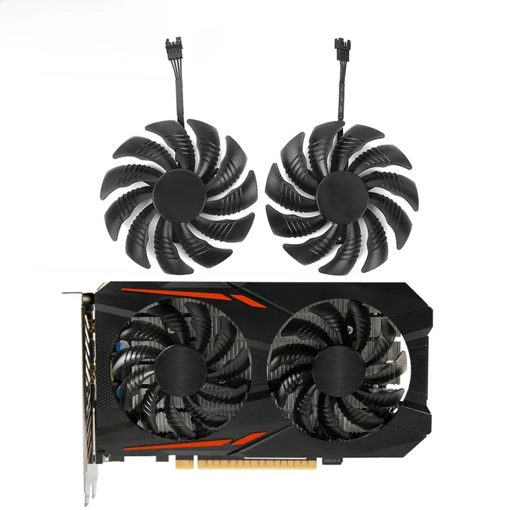 Wentylator chłodzący karty graficznej Gigabyte GeForce GTX 1050 G1 1060 Aorus RADEON RX 580 570 470 480 GTX960 PLD09210S12HH 88MM — zdjęcie 2
