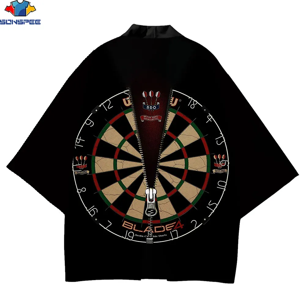 

SONSPEE Darts Japanese kimono 3D Men Women Fashion Streetwear Casual Bar Unisex Japanese bathrobe cardigan Clothing Today Sale