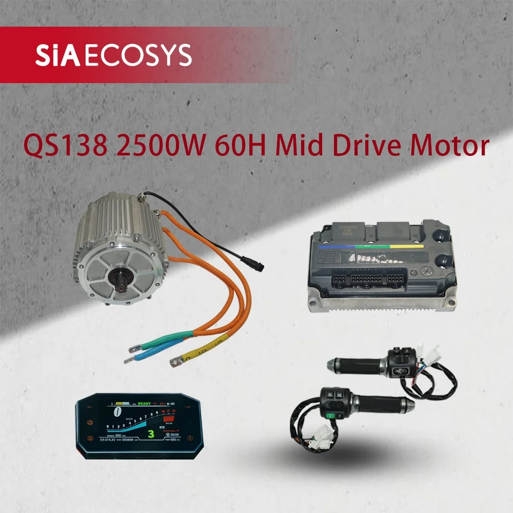 

SiA138 60H 2500W Комплект двигателя со средним приводом с контроллером SV120 EM100-2 Votol Дроссельная заслонка Z6 и дисплеем спидометра SCJ5066-1