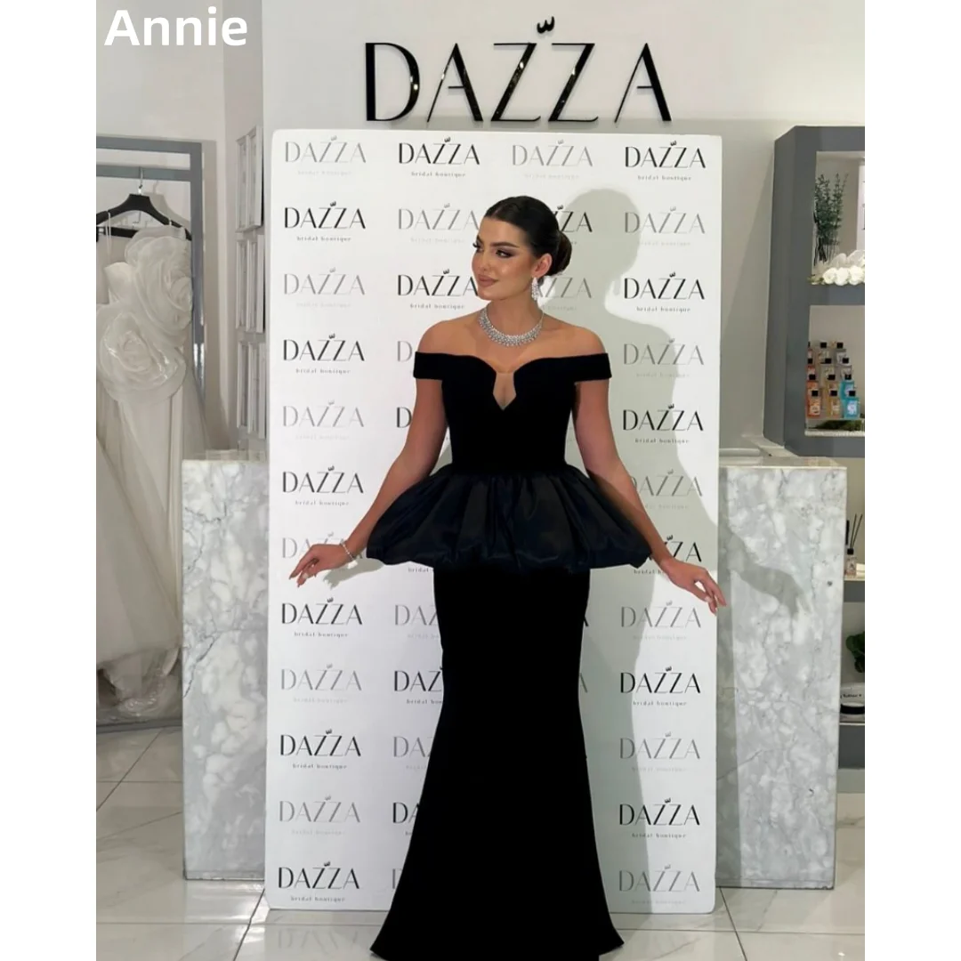 

Annie Elegant Black Prom Dresses Waist Fluffy Mermaid Evening Dresses Formal Occasion Ladies فساتين سهرة