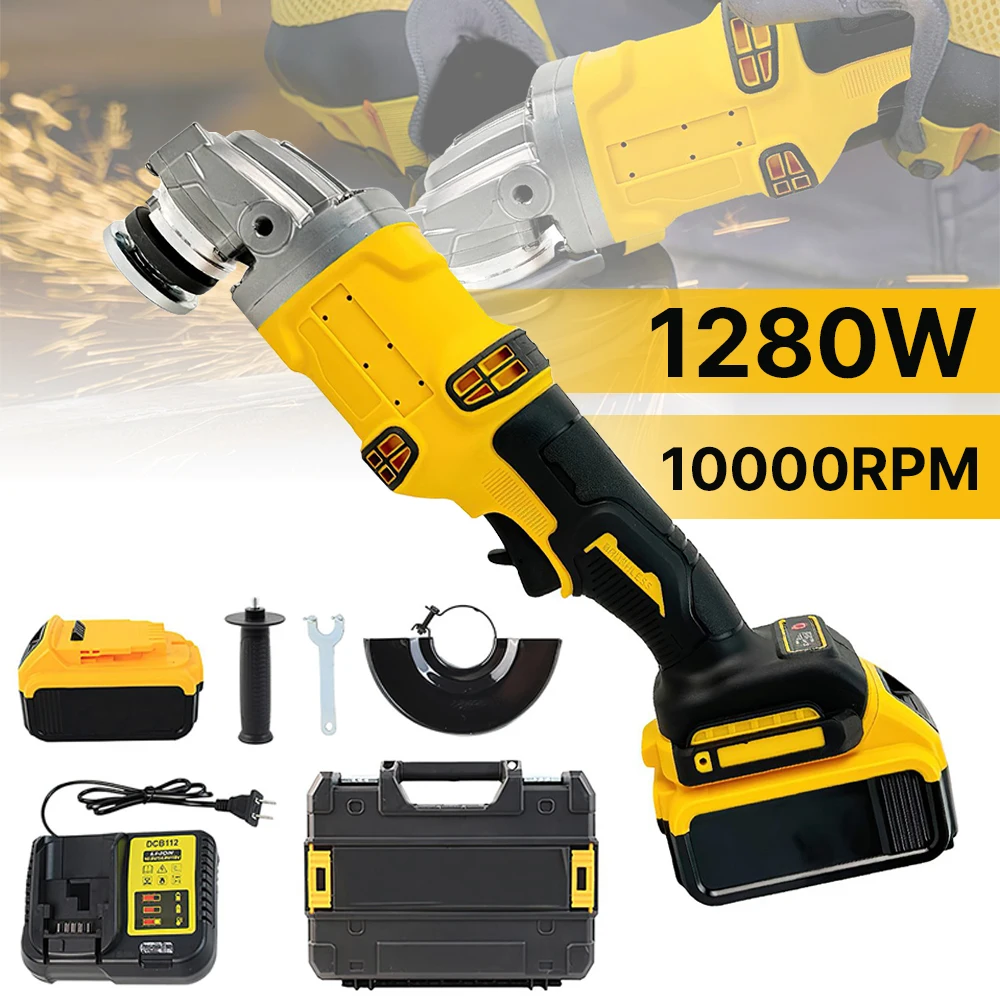 125mm Brushless Angle Grinder Variable Speed Cutting Polishing Grinding Machine Power Tools Suitable 21V Lithium Battery