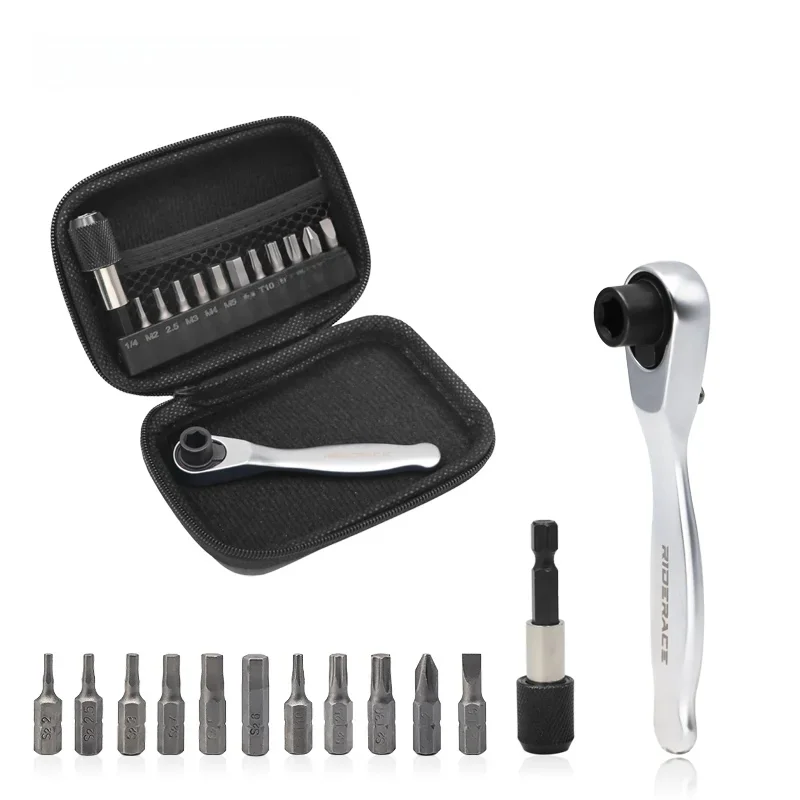 AliExpress riderace Bike Allen Key Spanner Single-Ended Torque Ratchet Wrench Spanner 1/4 Inch Portable Screwdriver Set Bicycle Hand Repair Tools